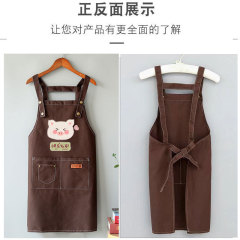 New canvas apron, wear-resistant, breathable, thin, personalized, beautiful, cold drink manicure printed logo, printed characters, unisex