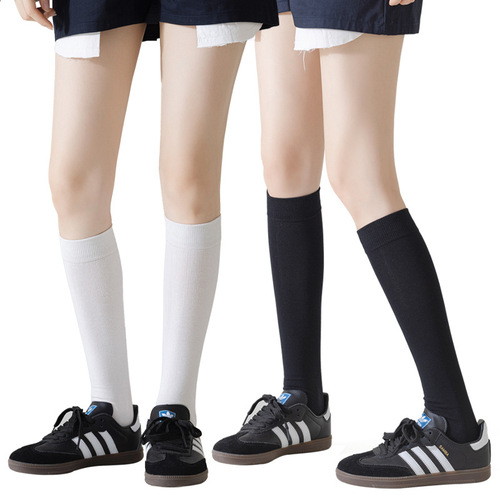 Slim leg jk socks pure cotton pressure calf socks women's black over-the-knee mid-high stockings strong pressure autumn and winter can be customized
