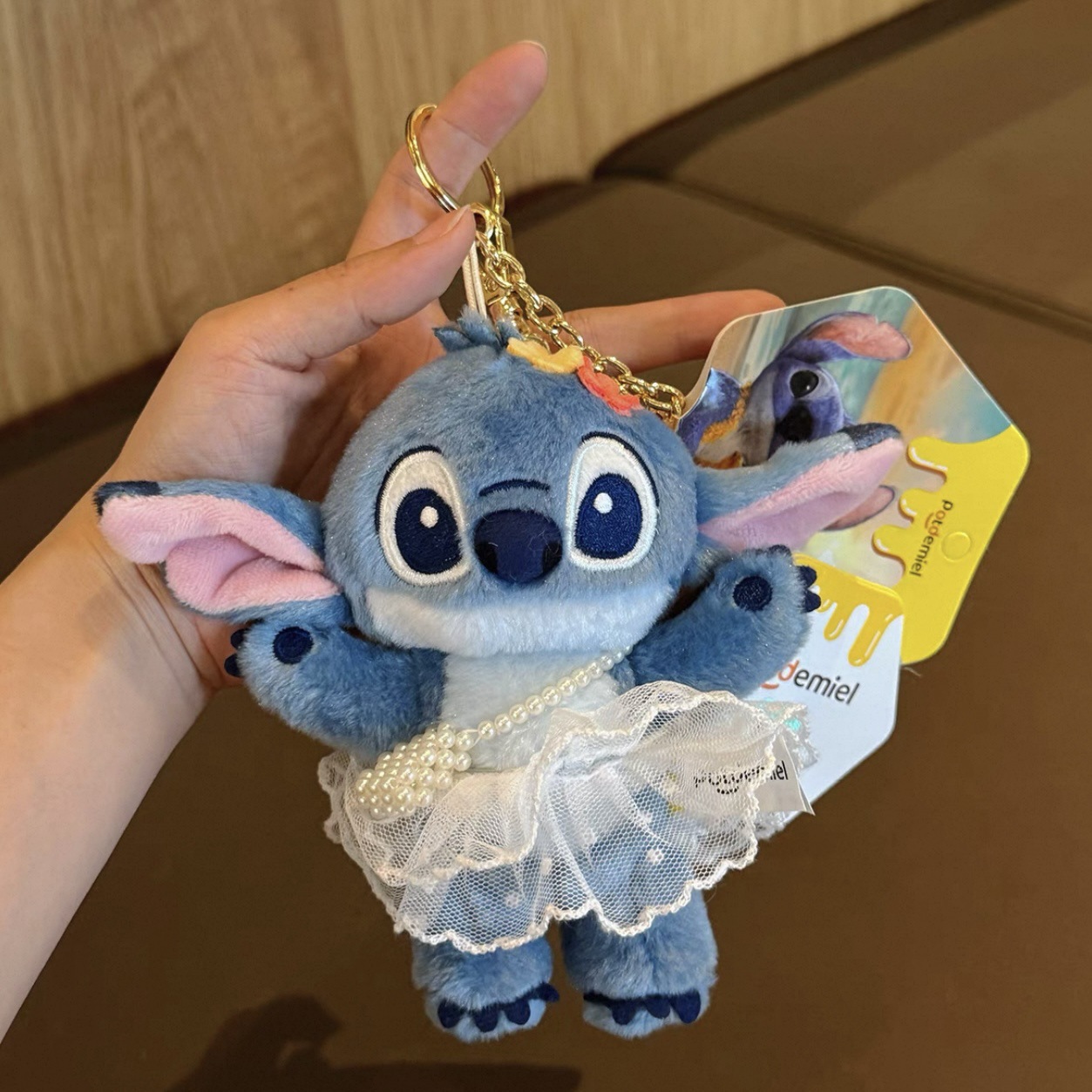 Genuino lindo Stitch Star Baby dibujos animados muñeco de peluche Stitch colgante llavero muñeca colgante regalo