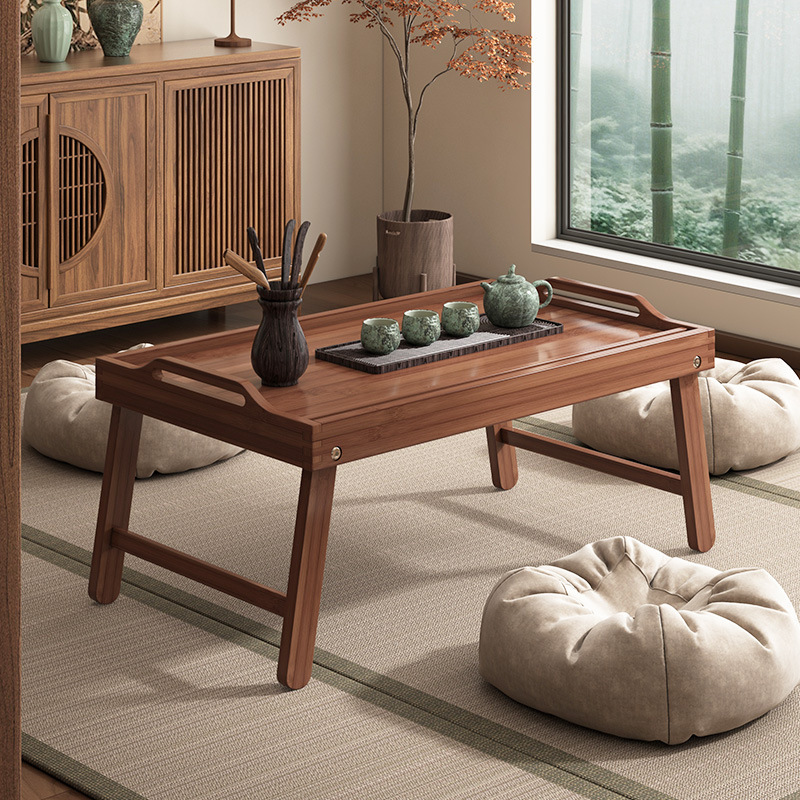 Wholesale Coffee Table Foldable Low Table Home Bedroom Bay Window Small Coffee Table Three-Piece Set New Bamboo Tatami Tea Table