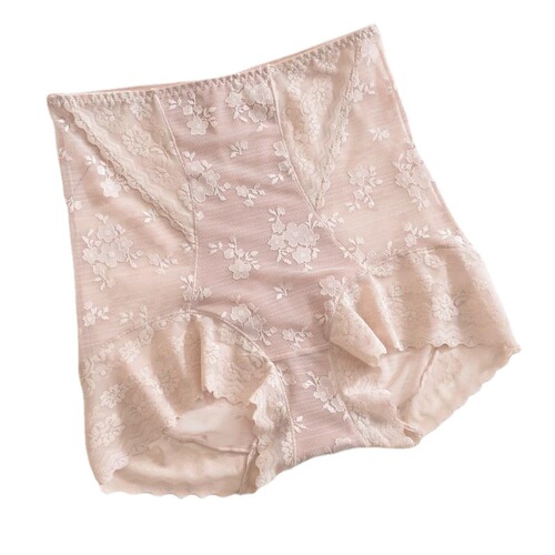 High-waisted underwear for women, lace, sexy, seamless, breathable, women's hip-lifting, firming, belly-control briefs