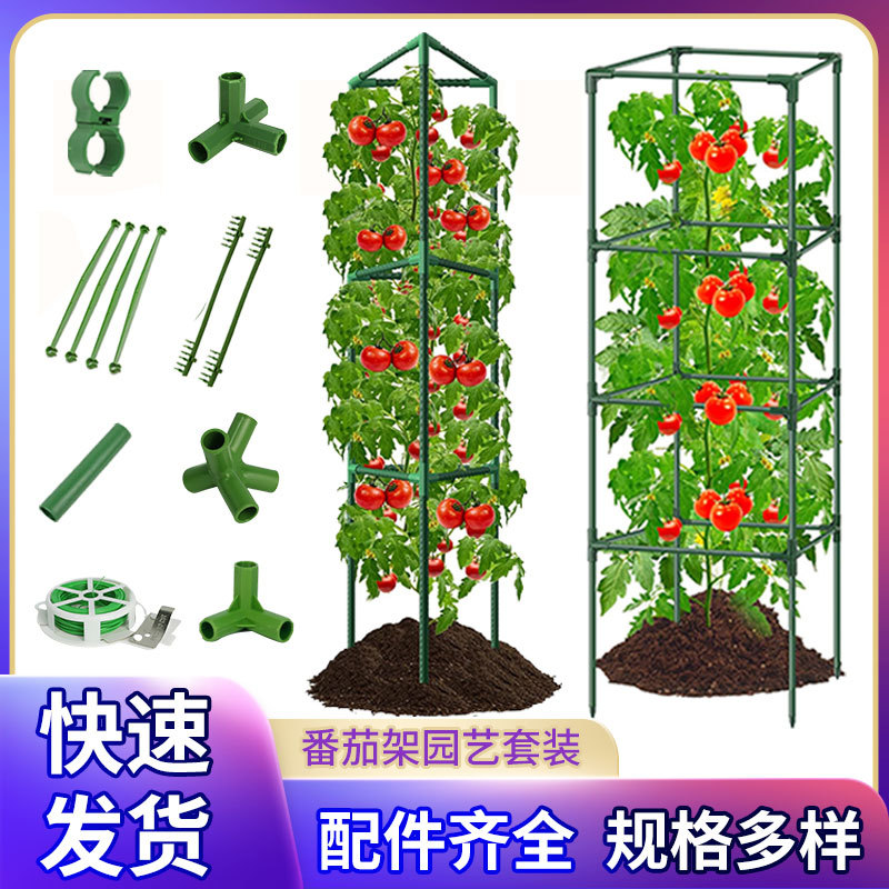 跨境番茄爬藤架植物支撑架包塑钢管园艺支架爬藤架杆植物攀爬架