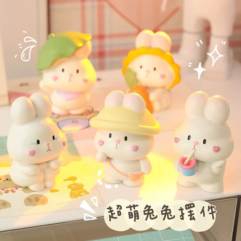 INS стиль исцеляющий кролик украшения для подруги милая пара подарок на день рождения настольные украшения для автомобиля