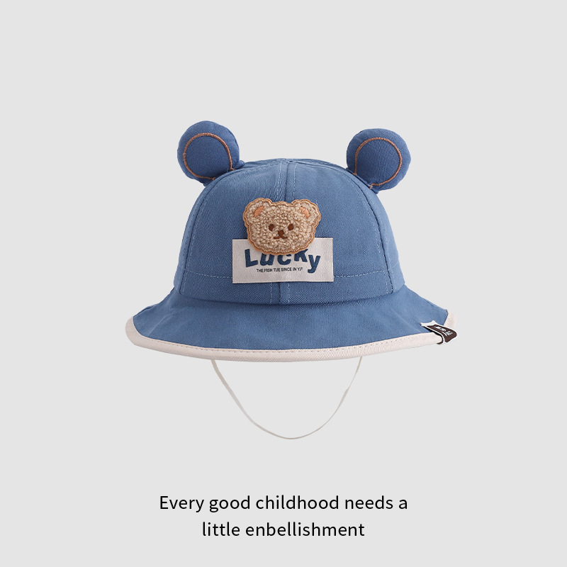 Sombreros para bebés otoño-invierno osos para niños niñas sombreros pescadores para niños gruesos sombreros de pelusa para bebés calientes