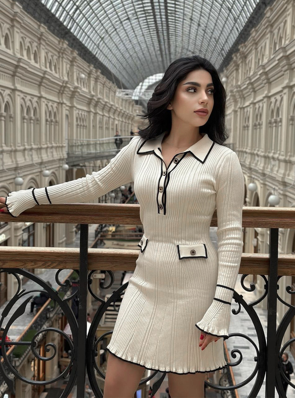 560g Weight Maxi Long Dress Dress Length Type Long Sleeve Sleeve Length Sheath Dress Dresses Type Bell Sleeve Sleeve Type knit Fabric Type Mid Waist Waist Line Holiday Occasion Turndown Neckline Slim Fit Type Color Block Pattern Winter, Spring, Autumn Season Women's Gender Elegant, Streetwear Style Wholesale Women's Elegant Streetwear Color Block Holiday Turndown Long Sleeve Sheath Dress 14