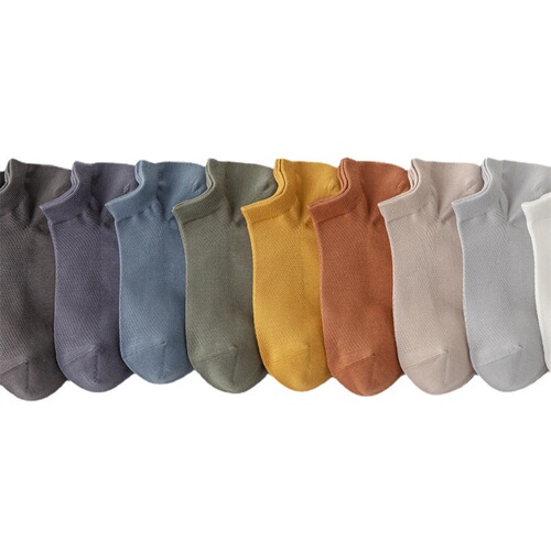 Socks for men, pure cotton, spring and summer socks, mesh sweat-absorbent, deodorant, anti-pilling, boneless all-in-one boat socks for men