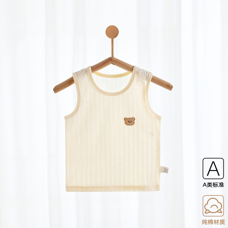 Newborn baby vest, pure cotton, Class A, girl's tank top, inner wear, children's vest, sleeveless, base layer, thin summer style, boy's.
