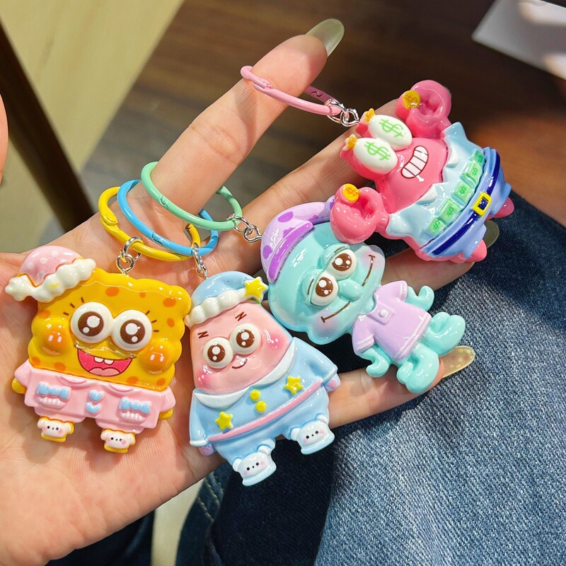 Spongebob Squarepants Series Keychain Cartoon Funny Patrick Star Pendant Student Backpack Large Pendant
