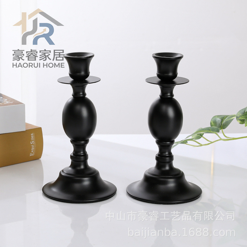 ‌Ins style iron candlestick set