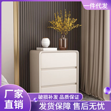 奶油风床头柜简约现代小型置物架卧室家用轻奢床边柜收纳简易储物
