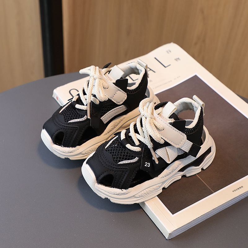 Summer New Sports Sandals Girls' Hollow Breathable Baby Soft Sole Little Children's Boys' Dad Shoes_voghion.com