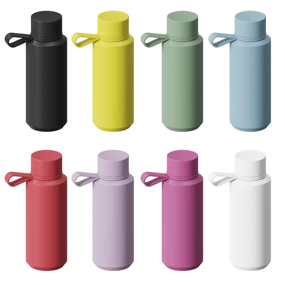 2024 nuevo en stock americano boca pequeña taza de vacío portátil mango de silicona pintura de goma taza de agua taza de vacío de acero inoxidable