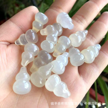 天然冰透白玉髓葫芦吊坠批发玛瑙葫芦挂件diy车挂手机链散珠配饰