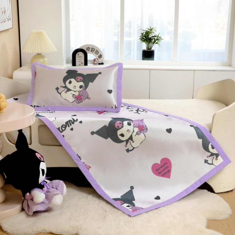 Sanrio Ice Silk Mat Summer Children's Infant Garden Splicing Bed Nap Mat Ice Silk Single Air Conditioning Soft Mat