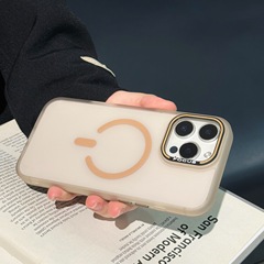 アップル16promax肌感ゼリーC型マグネット携帯ケースiPhone15半透全包保護カバー