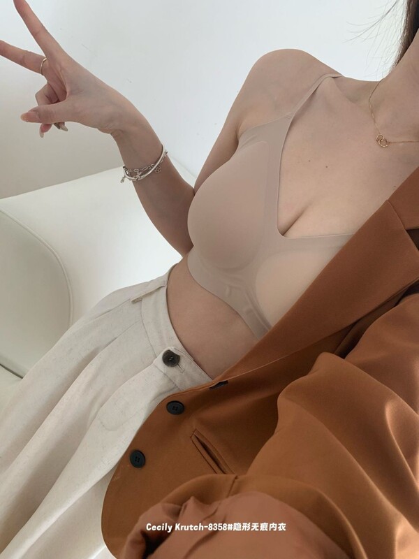 Cecily Krutch8358#隐形无痕内衣秋季新款细肩带聚拢粉底液文胸罩|undefined