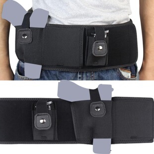 Cross-Border Spot Outdoor Tactical Hidden Abdominal Holster Waist Portable Tactical Belt Holster Elastic Adjustable
