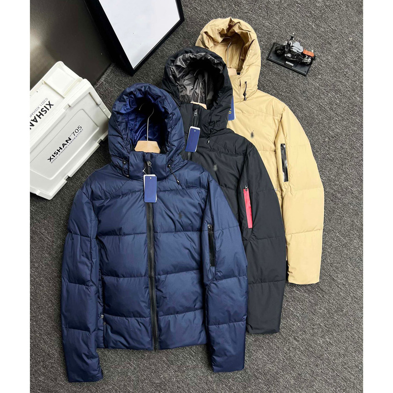 Rl Pony Embroider New Winter down Jacket Detachable Hat Anti-Fashion Couple Warm and Trendy Cross-Border