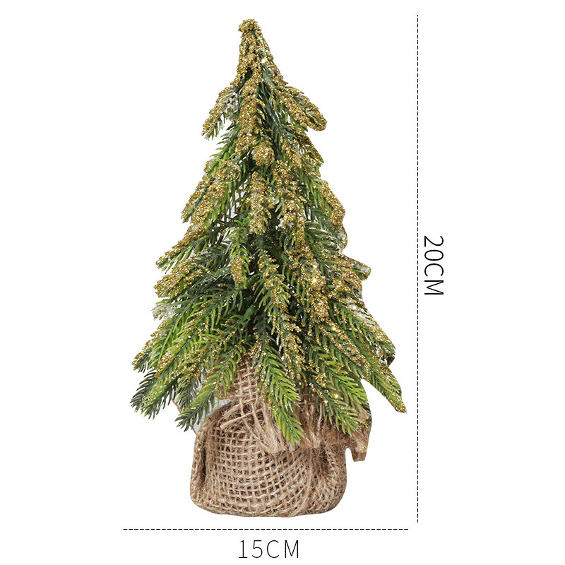 Venta al por mayor transfronteriza mini árbol de Navidad flocado pequeño árbol de Navidad decoración de escritorio accesorios diseño de escena