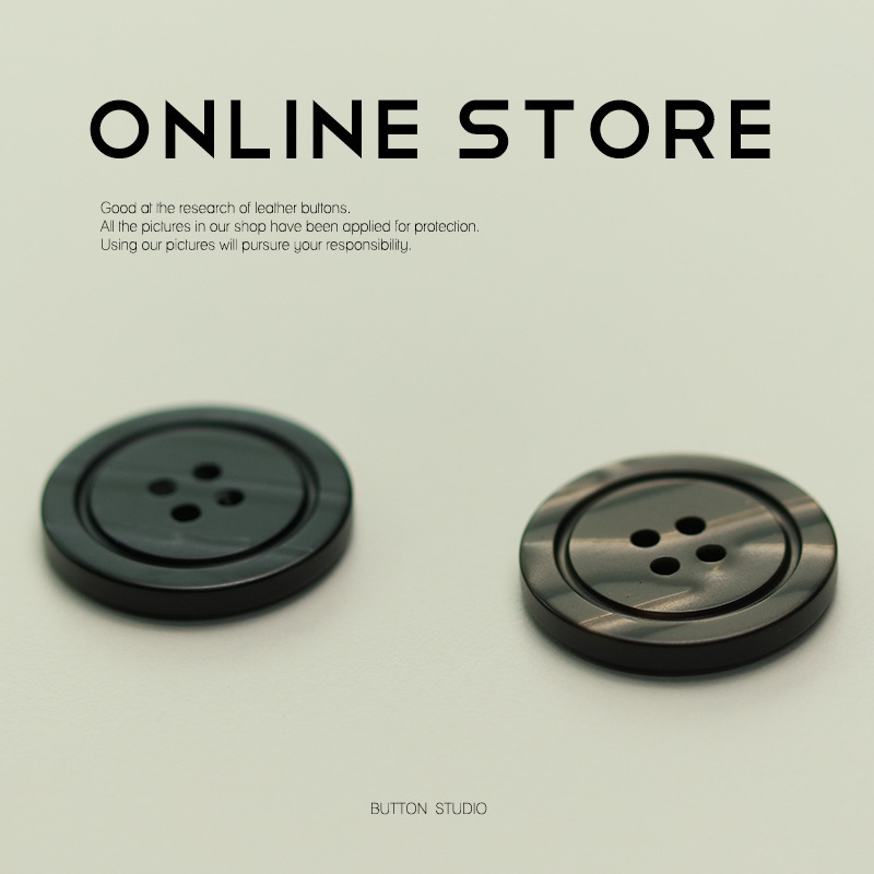 Mosen Simple Round Resin Buttons Imitation Shell Black Suit Buttons Exquisite Tweed Coat Decorative Buttons