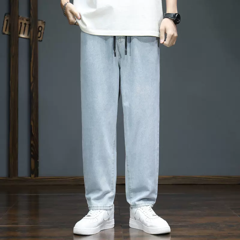 Y8003|大码男装夏季新品老爹牛仔裤男简约百搭宽松休闲直筒长裤