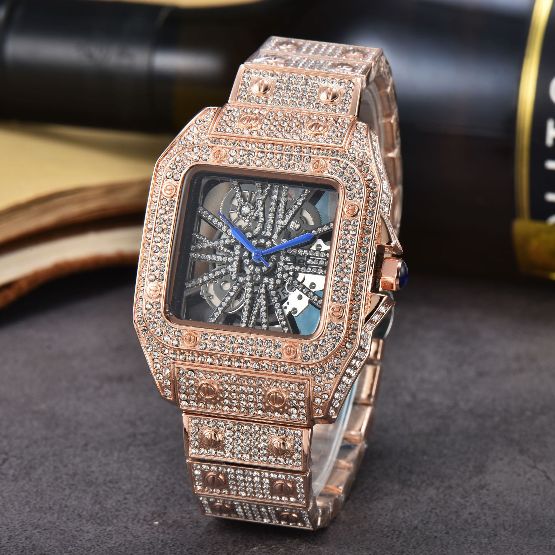2023 new women's watch Diamond-embedded fashion steel belt watch women's watch quartz watch factory wholesale