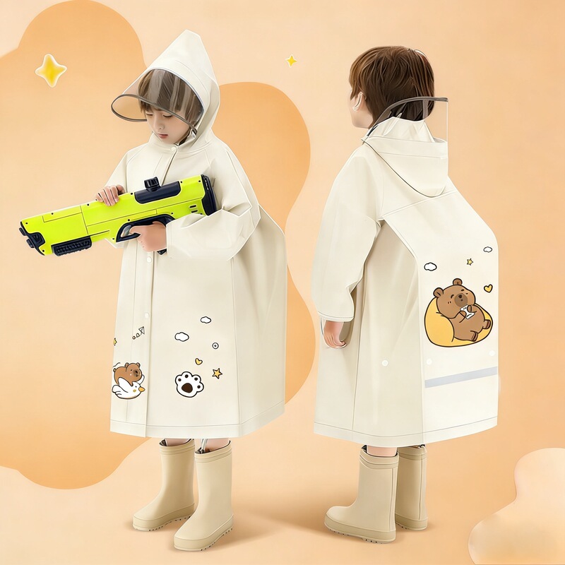 Children's Raincoat for Boys and Girls, New Style for Primary School Students with School Bag, Full Body Waterproof Cartoon Poncho for Big Children and Small Children Children's Raincoat for Boys and Girls, New Style for Primary School Students with School Bag, Full Body Waterproof Cartoon Poncho for Big Children and Small Children