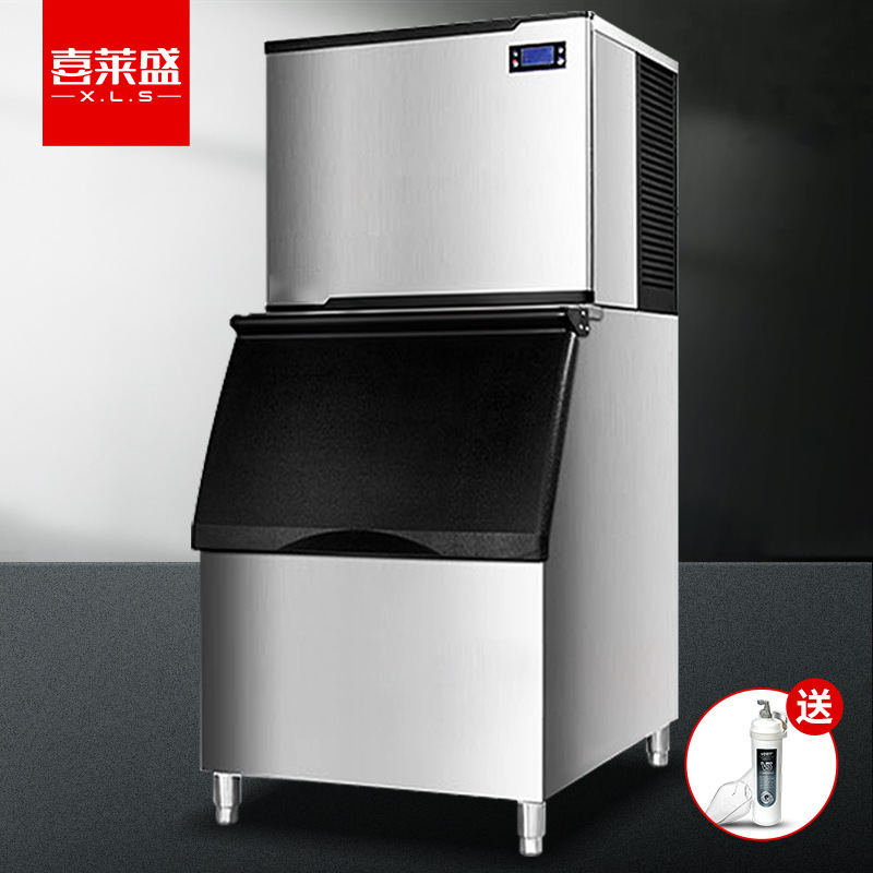 Máquina de fabricación de hielo comercial Xilexeng, equipo de tienda de té de leche de hielo cuadrado automático, conjunto completo de bar de escritorio, bar KTV grande