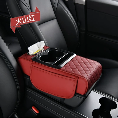 Armrest box pad pads, factory-made car tissue box - cross-border-hot-selling-source-manufacturer-red
