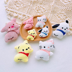 Japanese cute crooked butt Pooh brooch plush Pacha dog school bag key accessories doll diy scarf accessories