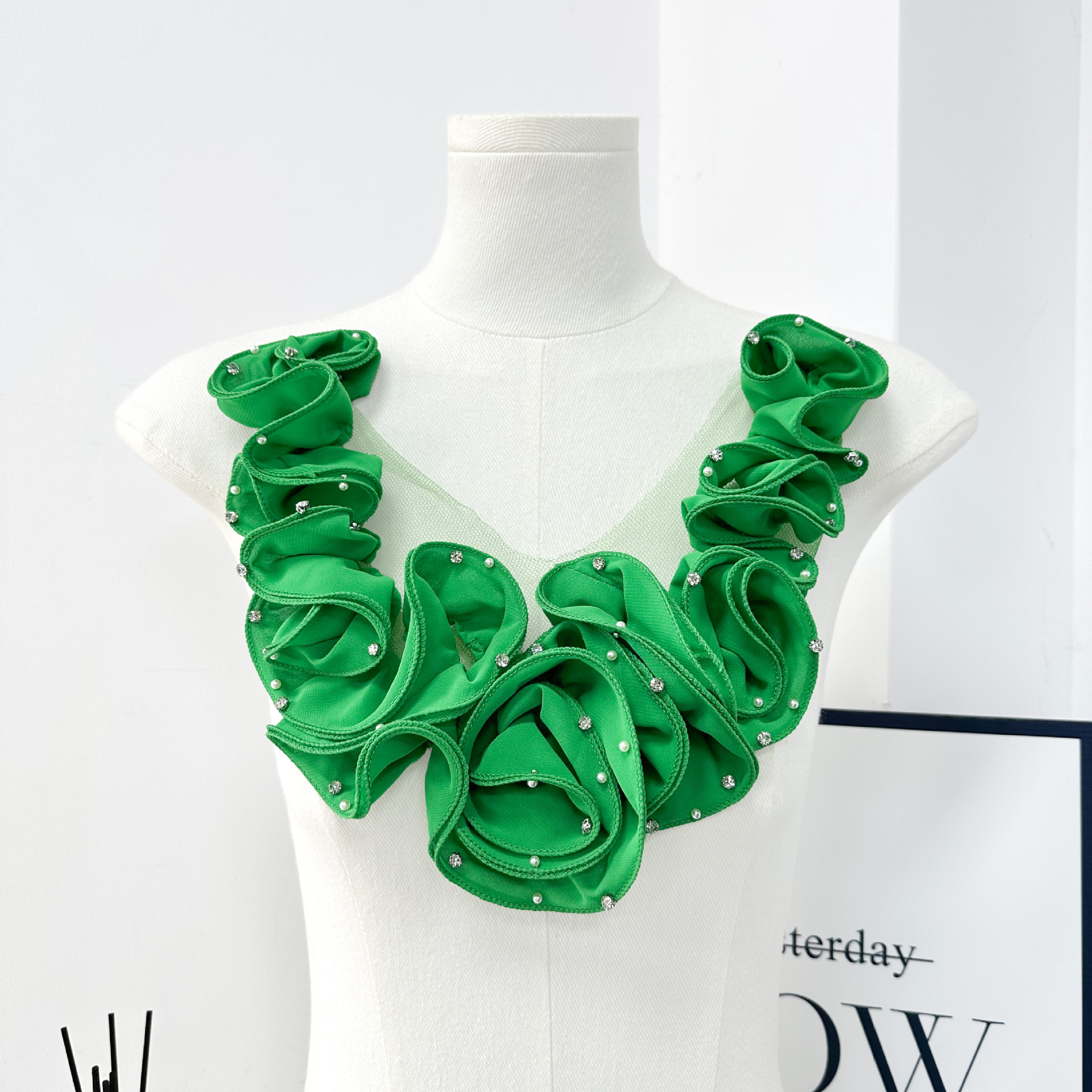 Flores transfronterizas supergranas auriculares estereoscópicas flores estereoscópicas accesorios de flores grandes vestidos de boda material de traje de baile
