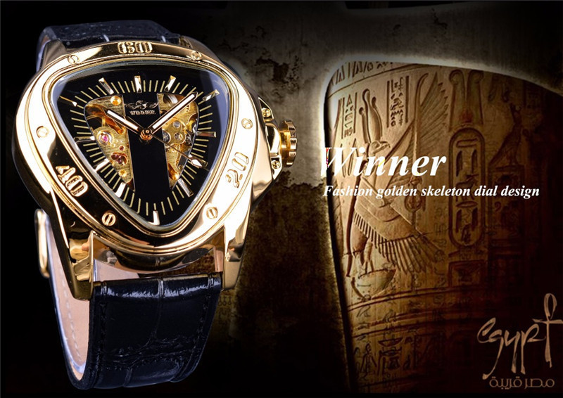 Men's Automatic Mechanical Watch With Triangular Dial And Case_voghion.com