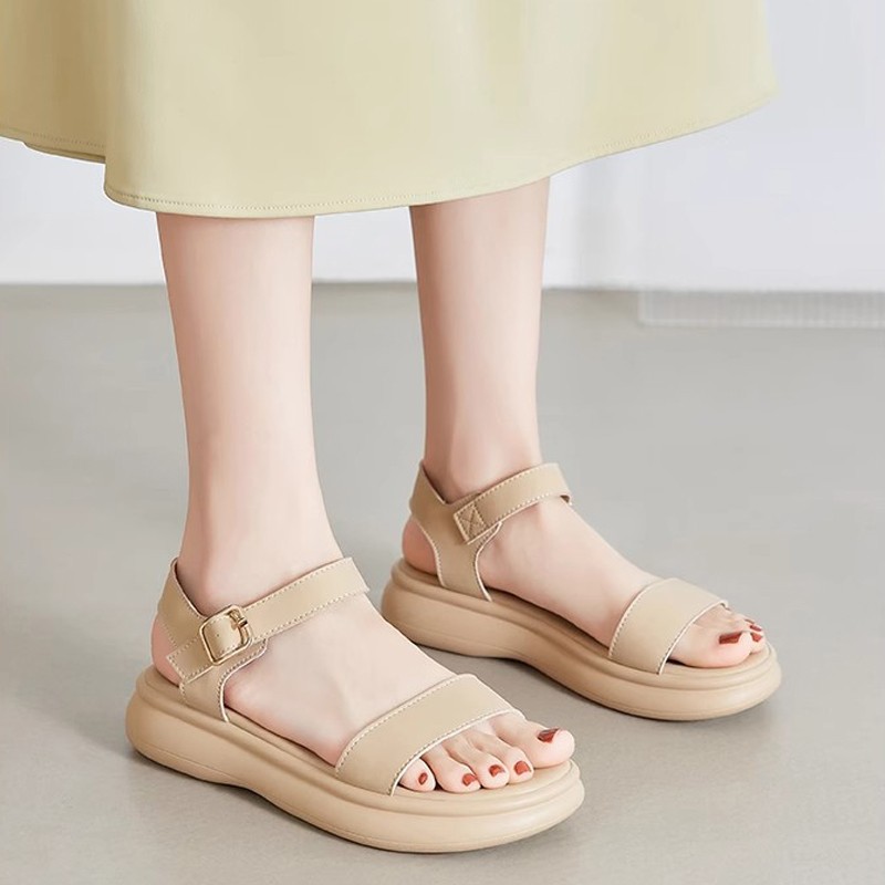 Inventario simple velcro sandálias de fondo suave verano 2026 nuevo estilo de uso exterior versátil no cansado pies sandálias de playa para mujeres
