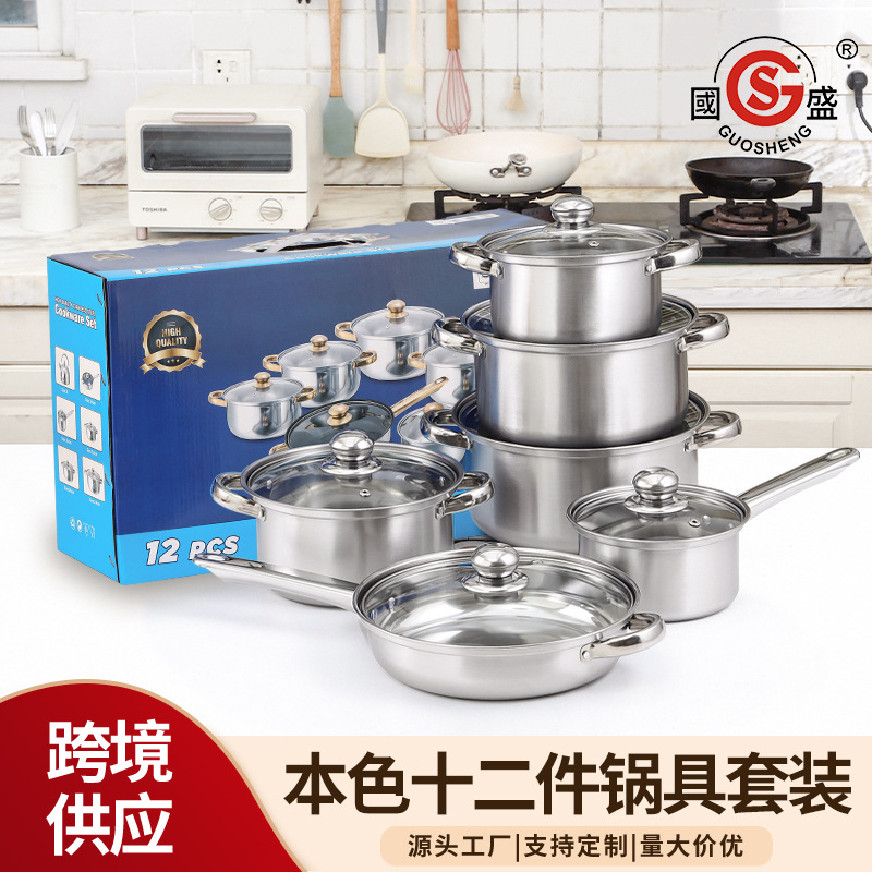 Juego de Ollas para Cocina de Acero Inoxidable Sin Humo para Hogar