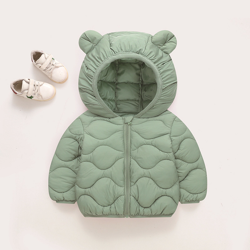 Comercio exterior transfronterizo 850 ropa de algodón ligera delgada de invierno bebé abrigo ligero de color sólido ropa de algodón caliente para niños