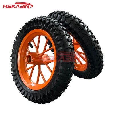 Motorcycle wheel hub Leah front and rear 12 - orange-front-and-rear-wheel-tires