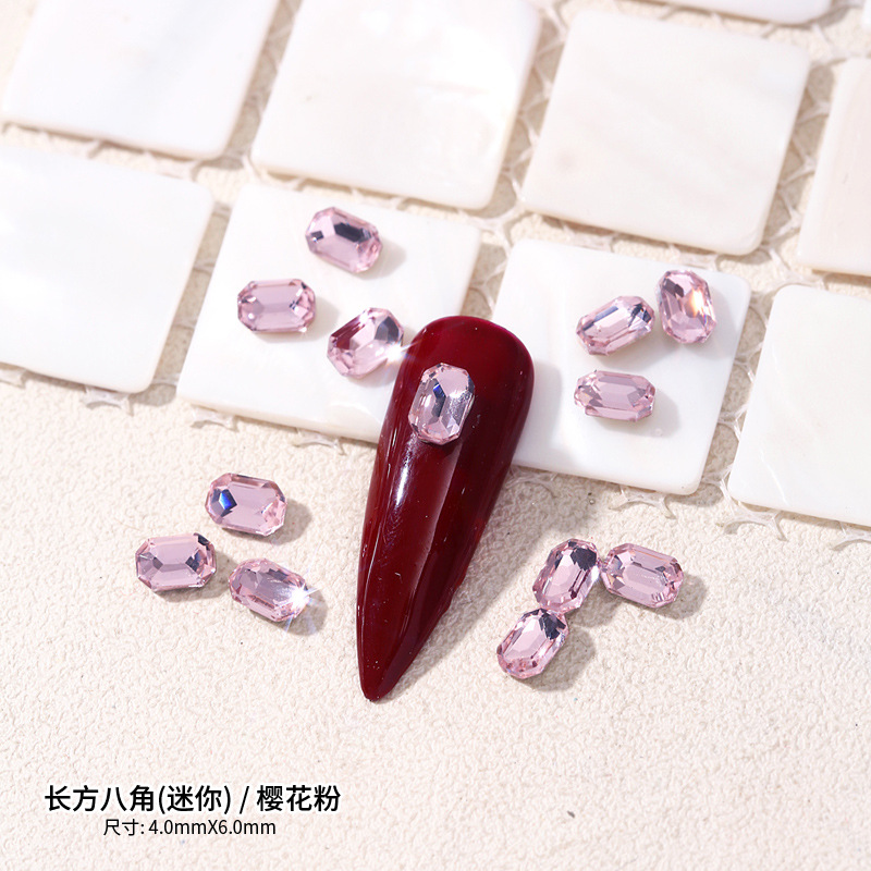 긴 팔각형 4x6mm 싱글