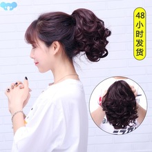 Ponytail short curly hair claw clip big wave curly hair马尾