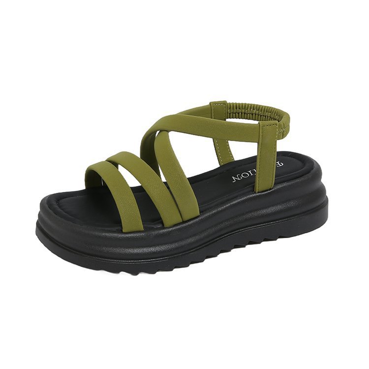 Sandalias romanas de suela gruesa francesa para mujeres verano 2026 nuevo super caliente de alta calidad de moda versátil zapatos de playa coreanos