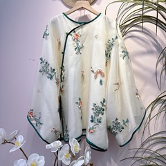 新中国式改良漢服満刺繍ワイドスリーブ仙仙系ミディアムトップス中国風格服アンドロメダ美衣