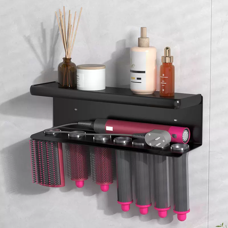 卫生间吹风机支架家用卷发直发棒收纳整理架壁挂式浴室工具置物架