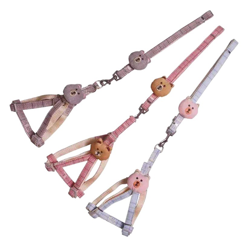 Cuerda de perro mascota correa de hombro ajustable correa de pecho de perro pequeño y mediano perro de dibujos animados anti-rotura chaleco cuerda de tracción