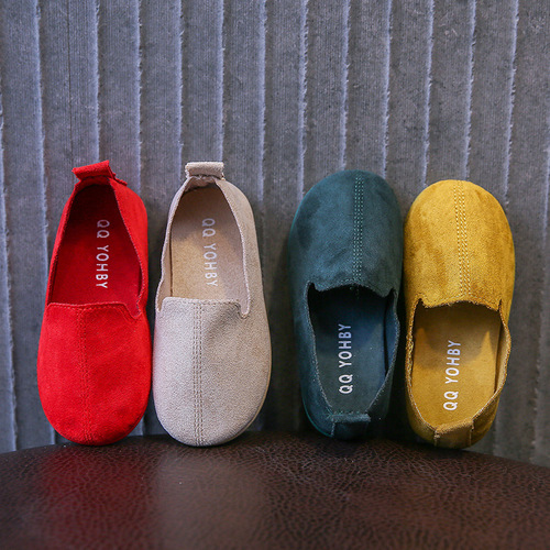 Hoo Class Leader Children's Single Shoes Korean Version Simple Casual Shoes, Doudou Shoes, Lightweight Canvas Shoes, One-Piece Slip-on Shoes