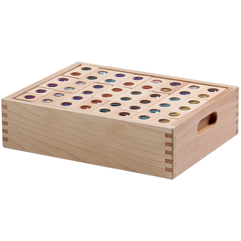 Bloques de construcción de GEMA de pila de haya acrílica transfronteriza educación temprana educativa para niños ensamblando bloques de construcción de dominó creativos