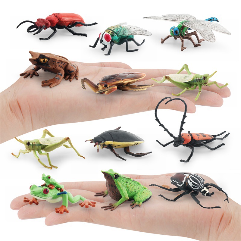 Transfronterizo simulación insecto modelo tianniu Catalpa Big Horn flor Golden Tortuga triángulo hoja muerta Rana reptil escritorio juguete