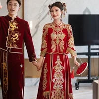 Одежда Xiuhe 2024, новое свадебное платье в стиле шинуазри для невесты, платье дракона и феникса, свадебная одежда, элитная одежда для похудения, кимоно Xiu