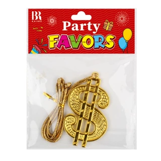 1只装美元$金绳吊牌 潮流个性美金吊绳项链 嘻哈派对道具仅供外销