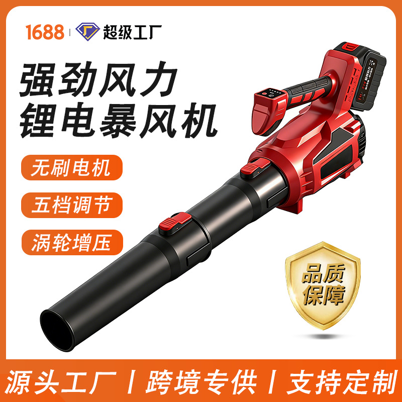 Lithium Battery Leaf Blower High-Power Household Blower Rechargeable Snow Blower Storm Blower Multi-Functional Electric Blower