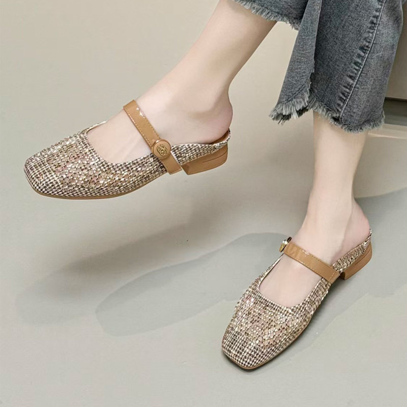 Super Popular Rhinestone Hollow-Out Mules for Women, 2026 Summer New Trendy Ins Fashion Outdoor Closed-Toe Sandals Super Popular Rhinestone Hollow-Out Mules for Women, 2026 Summer New Trendy Ins Fashion Outdoor Closed-Toe Sandals