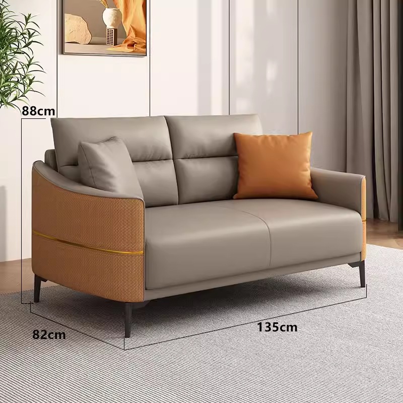 Simple modern office sofa and coffee table set, light luxury reception area sofa for small spaces